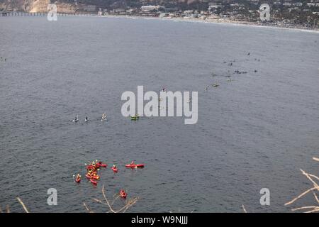 Bunte Kajaks in der La Jolla Cove San Diego Stockfoto