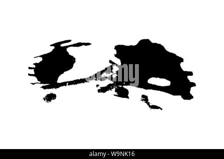 Splash, splatter mit schwarzer Tinte auf weißem Papier. Bold organische Pinsel streichen Sie Form, sehr detaillierte. Grunge Pinselstrich halftone Textur. Stock Vektor
