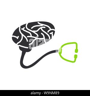 Gehirn Logo Vorlage Denken Idee Konzept Brainstorm power denken Symbol Stock Vektor