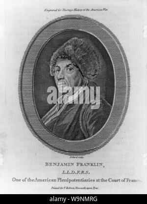 Benjamin Franklin L.L.D. F.R.S. - Eine der amerikanischen Bevollmächtigten am Hof von Frankreich / Pollard sculp. Stockfoto