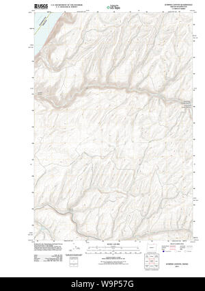 USGS Topo Karte Oregon Juniper Canyon 20110811 TM Wiederherstellung Stockfoto