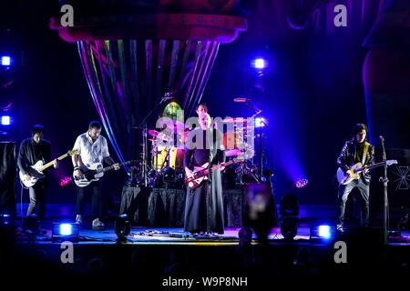 August 13, 2019, Toronto, Ontario, Kanada: Billy Corgan, James Iha und Jimmy Chamberlin der Smashing Pumpkins, die in der ausverkauften Show in Toronto. (Bild: © Engel Marchini/ZUMA Draht) Stockfoto