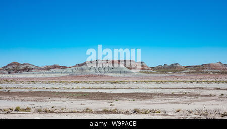 Gemalte Wüste Arizona, USA von Amerika Panoramaaussicht, sonniger Frühlingstag, klaren blauen Himmel, Stockfoto