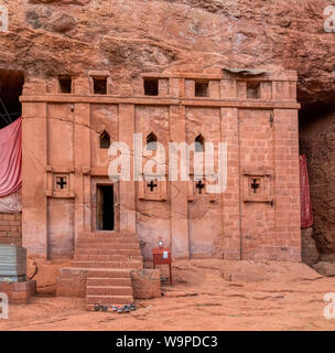 Biete oder Bette Abba Libanos (Haus des Abtes Libanos) ist ein U-rock-cut monolith Orthodoxe Kirche in Lalibela, Äthiopien. UNESCO-H Stockfoto