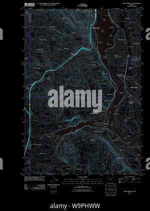 USGS Topo Karte Oregon Lake Oswego 20110826 TM invertiert Wiederherstellung Stockfoto