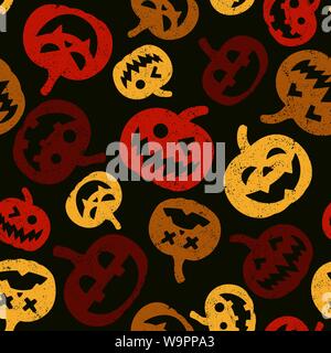 Halloween Kürbis nahtlose Muster. Vector Illustration Hintergrund. Für Druck-, Textil-, Web-, Home Decor, Mode, Oberfläche, Grafik Design Stock Vektor