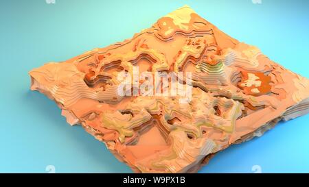 3D-rendering Canyon Diorama von oben nach unten Landschaft Beispieldiagramm stilisierte Spiel Umwelt kreative grafische Ressourcen Arizona unfruchtbar Dessert trocken Cartoon Stockfoto