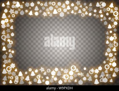 Weihnachtsbeleuchtung isoliert Designelemente. Leuchtende Lichter für Weihnachten Weihnachtskarten, Banner, Poster, Web Design. Vector Illustration. Stock Vektor