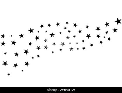 Feuerwerk Sterne Random Source stream. Falling Star. Sterne auf einem weißen Hintergrund. Stock Vektor