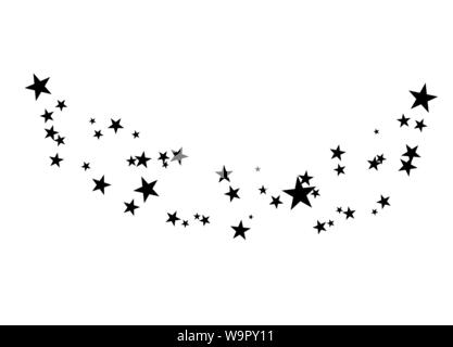 Feuerwerk Sterne Random Source stream. Falling Star. Sterne auf einem weißen Hintergrund. Stock Vektor