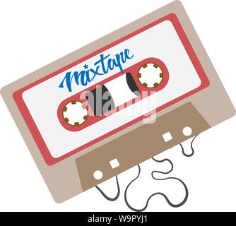 Flache graue audio Kassette Symbol Vektor illustration Stock Vektor