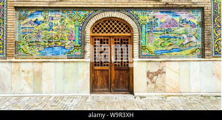 Golestan Palast, Shams al-Emareh, keramische Fliesen, Teheran, Islamische Republik Iran Stockfoto