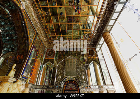 Golestan Palast, Marmor Thronsaal, Teheran, Islamische Republik Iran Stockfoto