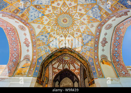 Fin Garten, Kushak Pavillon, Detail der Decke, Kashan, Isfahan Provinz, Islamische Republik Iran Stockfoto