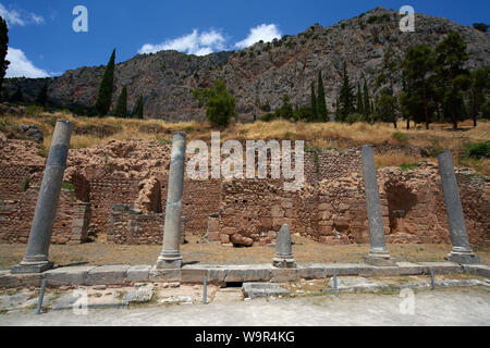 Heilige Weg bei Delphi in Griechenland Stockfoto