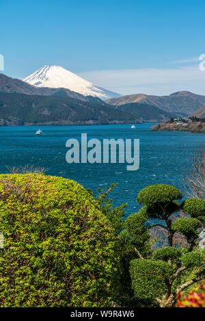 Ashi See, Berg Fuji, Hakone, Fuji-Hakone-Izu Nationalpark, Japan Stockfoto