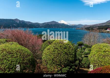 Ashi See, Berg Fuji, Hakone, Fuji-Hakone-Izu Nationalpark, Japan Stockfoto