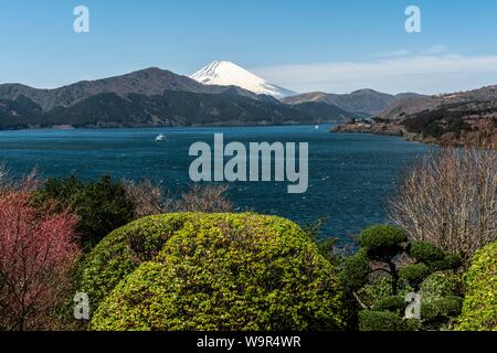 Ashi See, Berg Fuji, Hakone, Fuji-Hakone-Izu Nationalpark, Japan Stockfoto