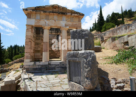 Heilige Weg bei Delphi in Griechenland Stockfoto