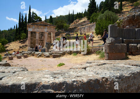 Heilige Weg bei Delphi in Griechenland Stockfoto