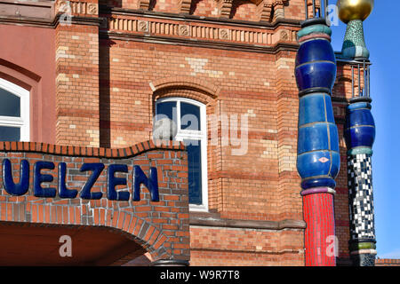 Hundertwasser-Bahnhof, Uelzen, Niedersachsen, Deutschland Stockfoto