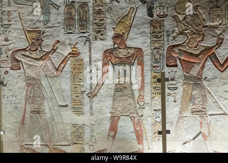 Das Tal der Könige in der Nähe von Luxor in Ägypten: Im Grab von Ramses III. Stockfoto