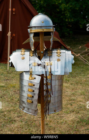 Römer Festival, römerkastell Abusina, Rüstungen, Waffen, Eining, schlechte Goggingen, Neustadt an der Donau, Bayern, Deutschland Stockfoto