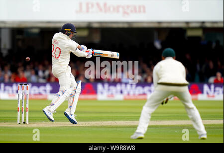 England's Jason Roy Fledermäuse bei Tag zwei der Asche Test Match auf Lord's, London. Stockfoto