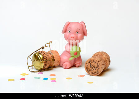 Marzipan lucky Pig Stockfoto