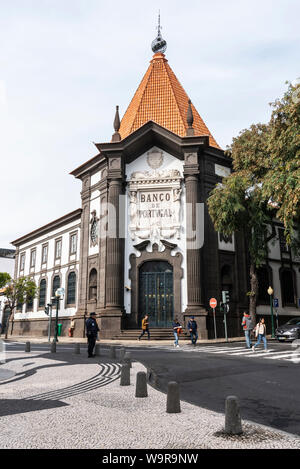 Banco de Portugal, Funchal, Madeira, Portugal Stockfoto