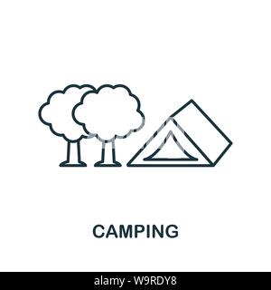 Camping übersicht Symbol. Thin Line Konzept Element aus dem Tourismus icons Collection. Kreative Camping Symbol für mobile Apps und Internetnutzung Stock Vektor