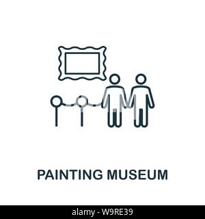 Malerei Museum übersicht Symbol. Thin Line Konzept Element aus dem Tourismus icons Collection. Kreative Malerei Museum Symbol für mobile Apps und Internetnutzung Stock Vektor