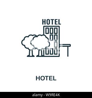 Hotel übersicht Symbol. Thin Line Konzept Element aus dem Tourismus icons Collection. Kreative Hotel Icon für mobile Anwendungen und Internetnutzung Stock Vektor