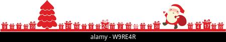 Weihnachten Adventskalender mit Elementen in naive Hand gezeichneten Stil. Satz von Winterurlaub Weihnachten Symbole mit Santa Claus, Baum und Geschenke mit Zahlen. EPS Stock Vektor