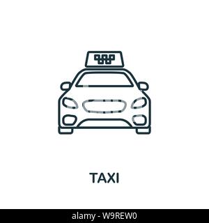 Taxi übersicht Symbol. Thin Line Konzept Element aus dem Tourismus icons Collection. Kreative Taxi Symbol für mobile Apps und Internetnutzung Stock Vektor