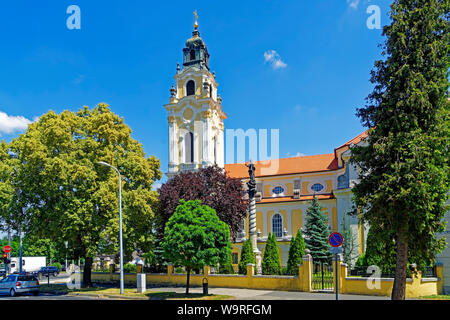 Kirche, Jézus Szíve Templom, Dreifaltigkeitssäule Stockfoto