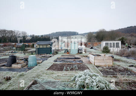 Zuteilungen an einem frostigen Winter. Bristol. UK. Stockfoto