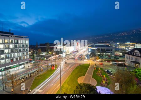 Schweiz, Waadt, Waadt, Vevey, Ville, Stadt, Stadt, Nuit, Nacht, Nacht Stockfoto