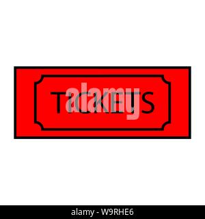 Red ticket Vektorsymbol whrite backround. Stock Vektor
