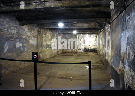 Die innenansicht einer Gaskammer im Kz in Polen Stockfoto