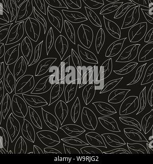 Die Konturen der Blätter nahtlose Muster. Herbst Hintergrund mit fallenden Blätter. Vector Illustration Stock Vektor