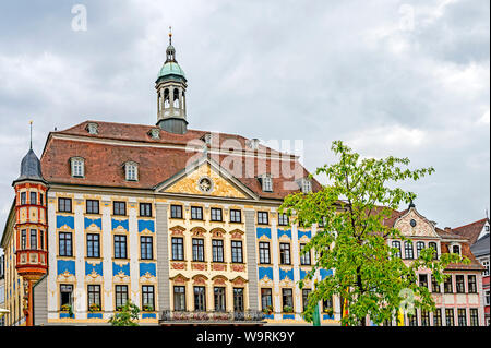 Coburg Franken, Deutschland): Marktplatz mit Denkmal des Prinzen Albert; Coburg (Franken, Deutschland): Marktplatz mit Denkmal für Prinz Albert Stockfoto