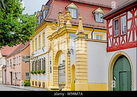 Iphofen (Franken, Deutschland): Stadtbild; Iphofen (Deutschland, Franken, Bayern): historische Stadtbild, Stockfoto