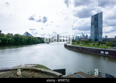 Das neue Gebäude der Europäischen Zentralbank östlich von Frankfurt am Main, Skyline, Deutschland, Europäische zentralbank Stockfoto