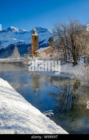 St. Lorenz Kirche, Sils/GR, Schweiz, 30063566 Stockfoto