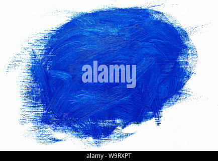 Abstrakt Blau real oil painting Pinselstrichen auf weißem Hintergrund Stockfoto