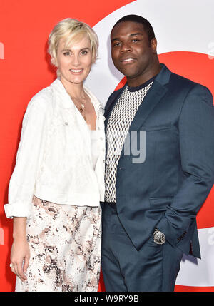 WESTWOOD, CA - 14. August: Nicole Boyd (L) und Sam Richardson die Premiere von Universal Pictures' 'Guten Jungs' im Regency Dorf Theater besuchen am 14. August 2019 in Westwood, Kalifornien. Stockfoto