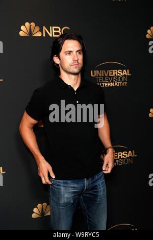 West Hollywood, CA. 13 Aug, 2019. Milo Ventimiglia in der Ankunftshalle für NBC und Universal Emmy Nominee Feier, Tesse Restaurant, West Hollywood, CA August 13, 2019. Credit: Priscilla Grant/Everett Collection/Alamy leben Nachrichten Stockfoto