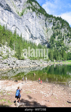 Grundlsee: See Kammersee, Quelle der Traun in Ausseerland-Salzkammergut, Steiermark, Steiermark, Österreich Stockfoto