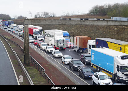 Stau auf der A1/M Autobahn Bramham Kreuzung Leeds vereinigtes königreich Stockfoto